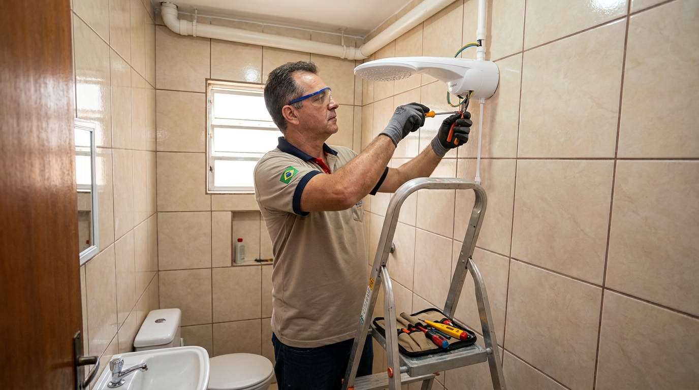 Substituição de Chuveiro Antigo no João Braz, Goiânia‑GO